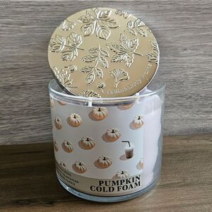 PUMPKIN COLD FOAM 3 WICK CANDLE Members Exclusive BATH & BODY WORKS New